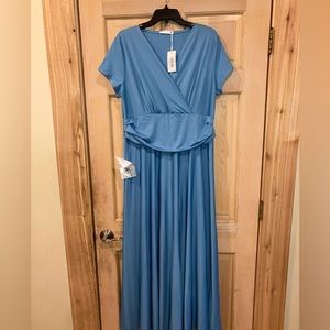 NWT KOH KOH Ladies long formal cocktail dress 2X Robin’s Egg/Pastel/French Blue